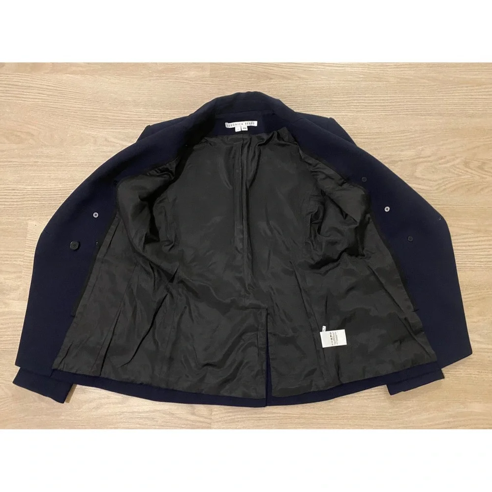 Veronica Beard Miller Dickey Jacket 6 Navy Gold Double Breasted Classic Office - Picture 11 of 16